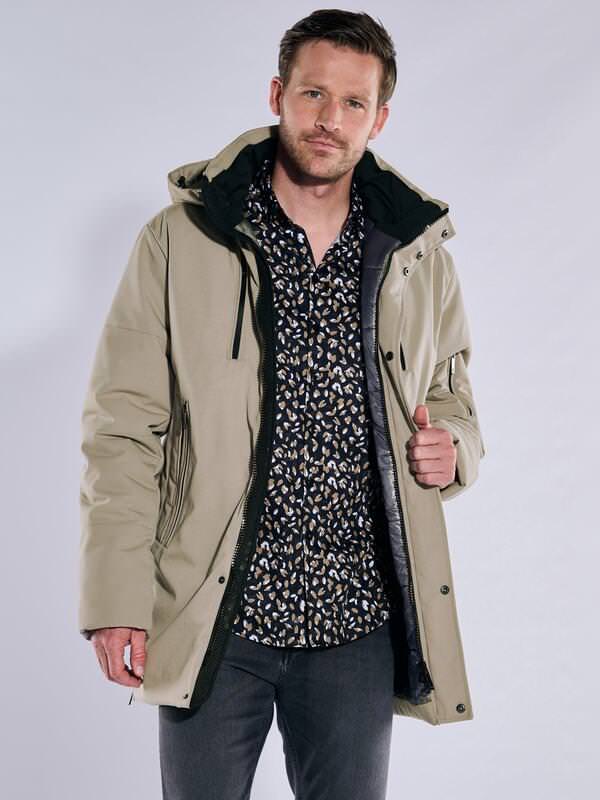 ENGBERS GERMANY Herren Jacke mit Funktionsdetails Beige regular uni von ENGBERS GERMANY