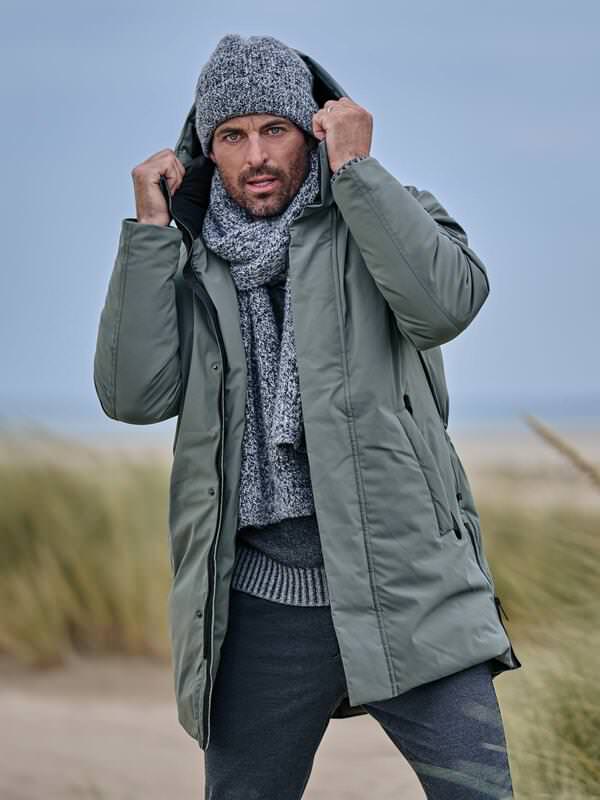 ENGBERS GERMANY Herren Jacke mit Funktionsdetails Grün regular uni Kapuze von ENGBERS GERMANY