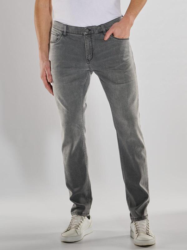 ENGBERS GERMANY Herren Super-Stretch-Jeans aus speziellem Waren-Hightechmaterial Grau regular uni von ENGBERS GERMANY