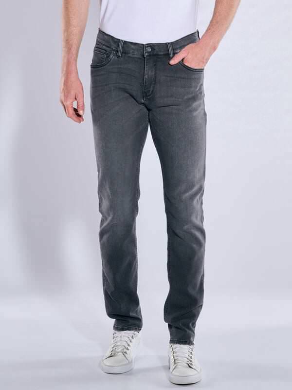ENGBERS GERMANY Herren Super-Stretch-Jeans in besonderer Warenqualität Grau slim fit uni von ENGBERS GERMANY