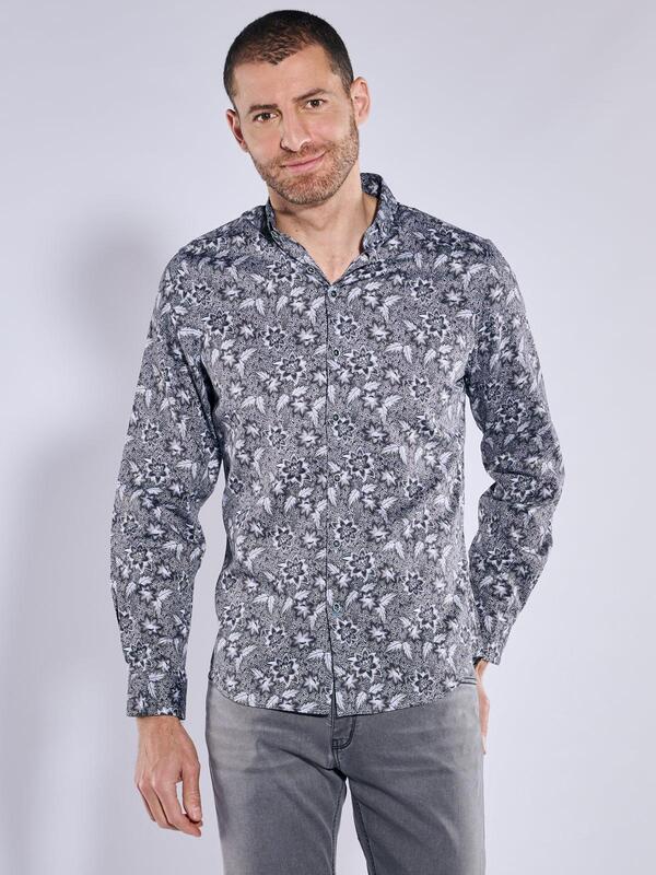 ENGBERS GERMANY Herren Langarm-Hemd in Satin-Warenqualität braun slim fit gemustert Button Down von ENGBERS GERMANY