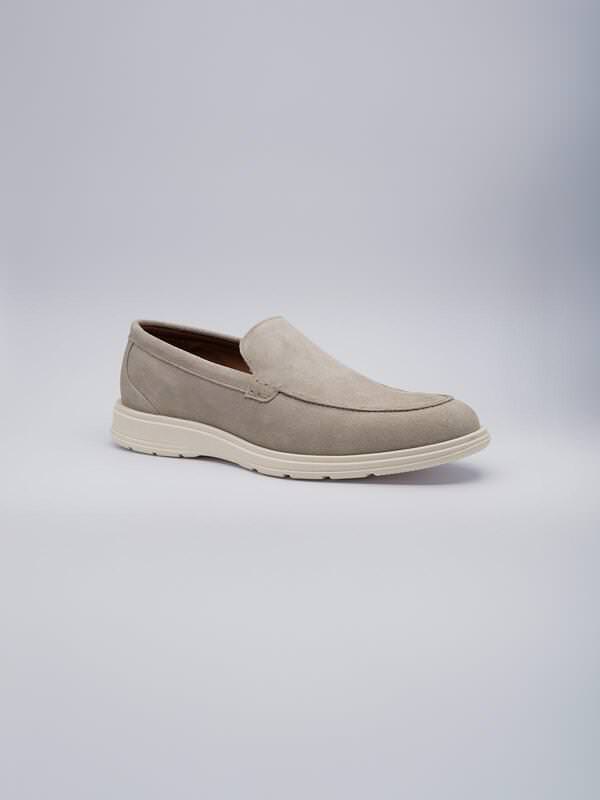 ENGBERS GERMANY Herren Loafer aus Veloursleder Beige regular uni von ENGBERS GERMANY