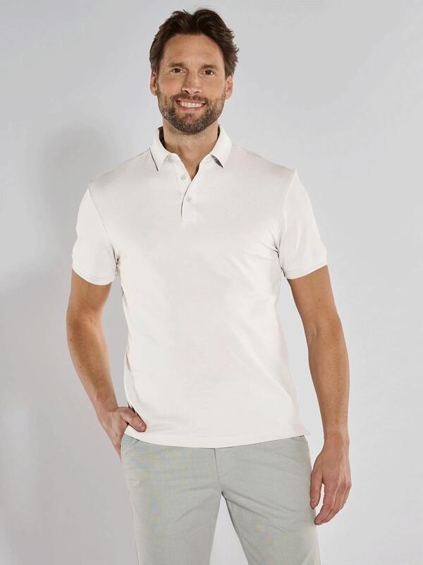 ENGBERS GERMANY Herren Polo-Shirt aus Pima Baumwolle Grau regular uni Knopfleiste von ENGBERS GERMANY