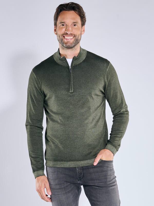 ENGBERS GERMANY Herren Pullover aus Merinowolle Grün regular uni Stehkragen von ENGBERS GERMANY