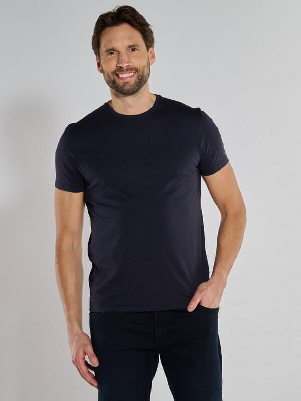 ENGBERS GERMANY Herren Rundhals T-Shirt Blau regular uni Rundhals von ENGBERS GERMANY