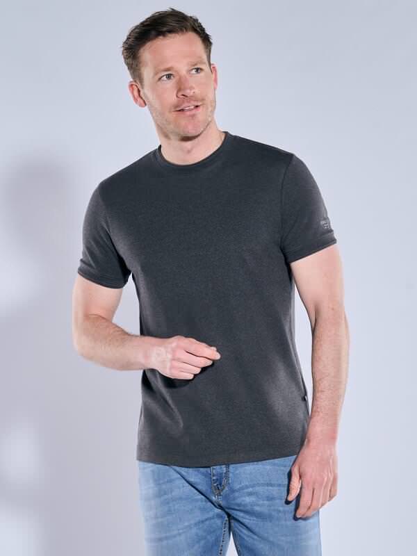 ENGBERS GERMANY Herren T-Shirt softem Waren-Hightechmaterial Grau regular uni Rundhals von ENGBERS GERMANY