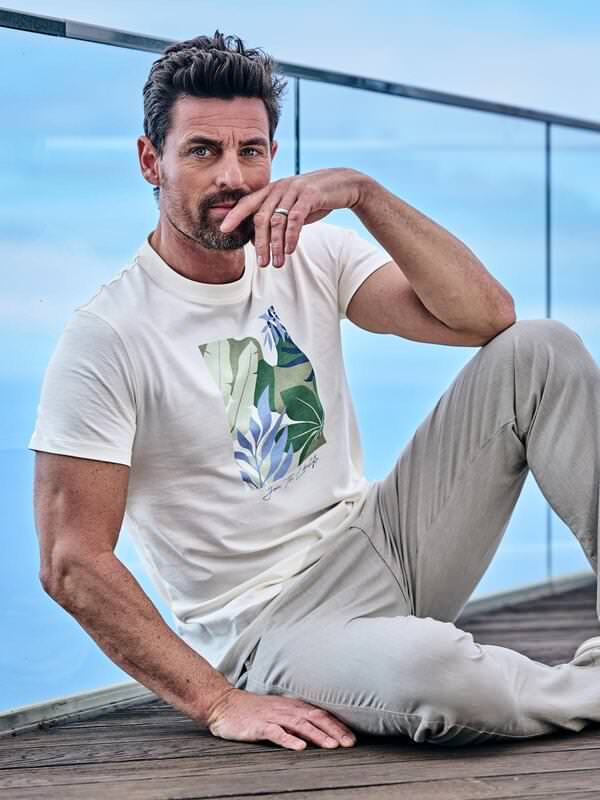 ENGBERS GERMANY Herren T-Shirt aus besonders leichter Baumwolle Weiß regular uni Rundhals von ENGBERS GERMANY