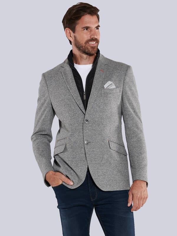 ENGBERS GERMANY Herren Sakko mit Inlet Grau slim fit gemustert von ENGBERS GERMANY