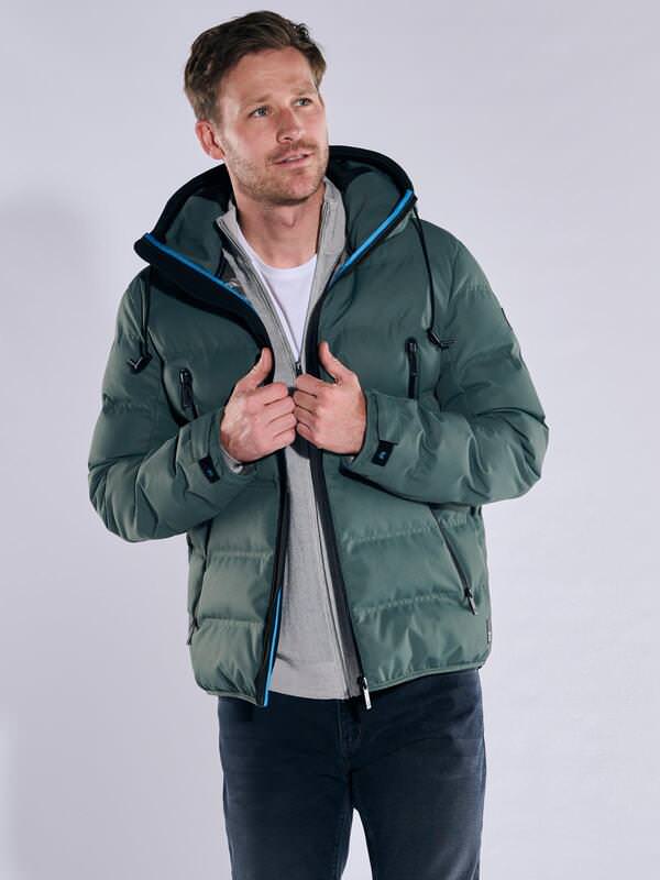 ENGBERS GERMANY Herren Steppjacke mit innovativen Details Grün regular uni von ENGBERS GERMANY