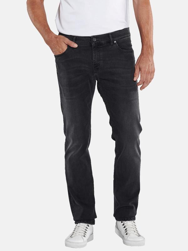 ENGBERS GERMANY Herren Super-Stretch-Jeans regular schwarz straight uni von ENGBERS GERMANY