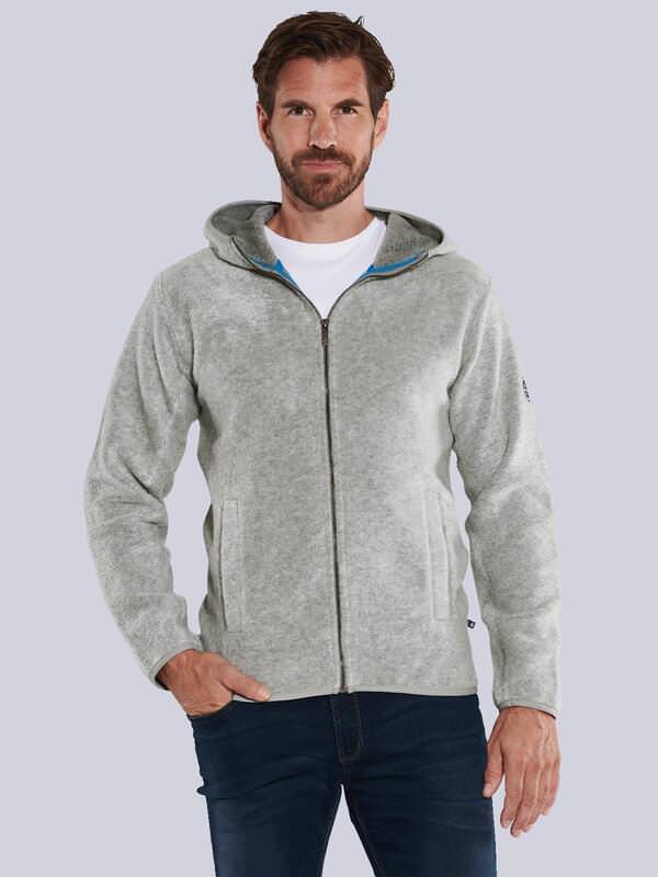 ENGBERS GERMANY Herren Sweatjacke mit Kapuze und besonderem Farbeffekt Grau regular uni Kapuze von ENGBERS GERMANY