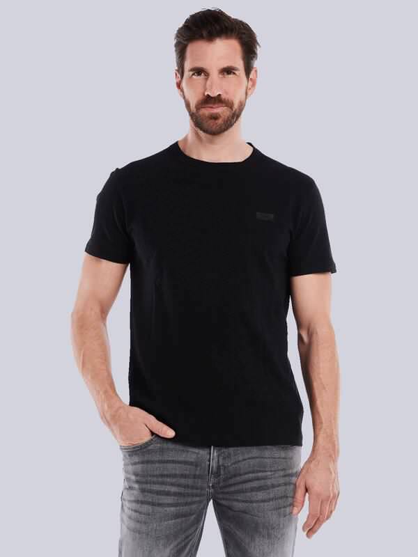 ENGBERS GERMANY Herren T-Shirt uni Schwarz regular Rundhals von ENGBERS GERMANY