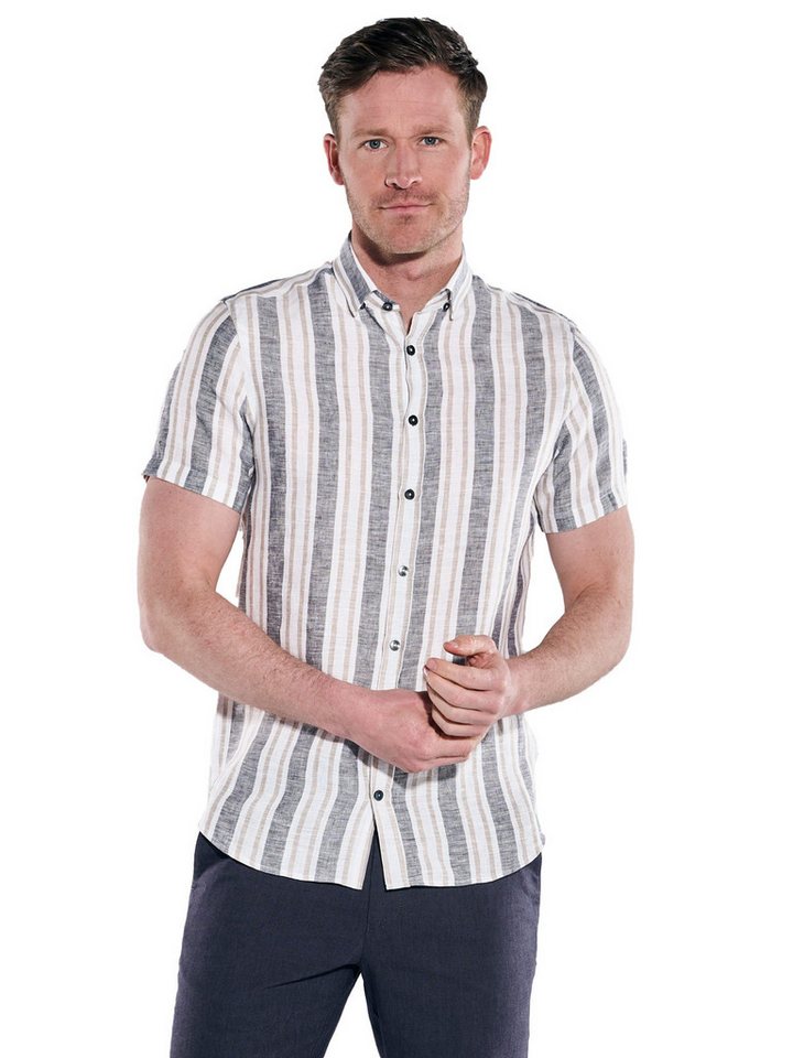 ENGBERS GERMANY Kurzarmhemd ENGBERS GERMANY Herren Kurzarm-Hemd aus Leinen, Naturweiss von ENGBERS GERMANY