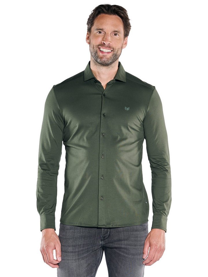 ENGBERS GERMANY Langarm-Poloshirt ENGBERS GERMANY Herren Langarm-Hemd aus Baumwolle, Dunkelgruen von ENGBERS GERMANY