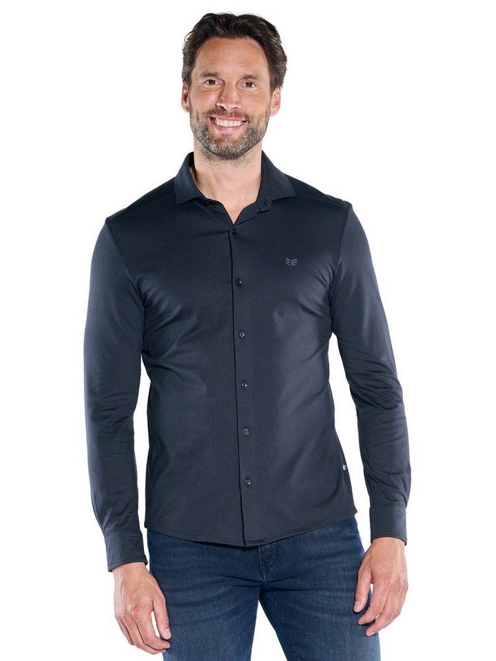 ENGBERS GERMANY Langarm-Poloshirt ENGBERS GERMANY Herren Langarm-Hemd aus Baumwolle, Saphirblau von ENGBERS GERMANY