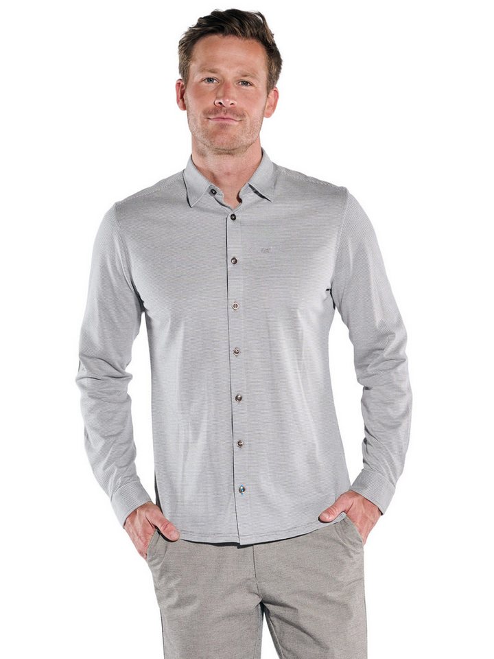 ENGBERS GERMANY Langarmhemd ENGBERS GERMANY Herren Langarm-Hemd gemustert, Beige von ENGBERS GERMANY
