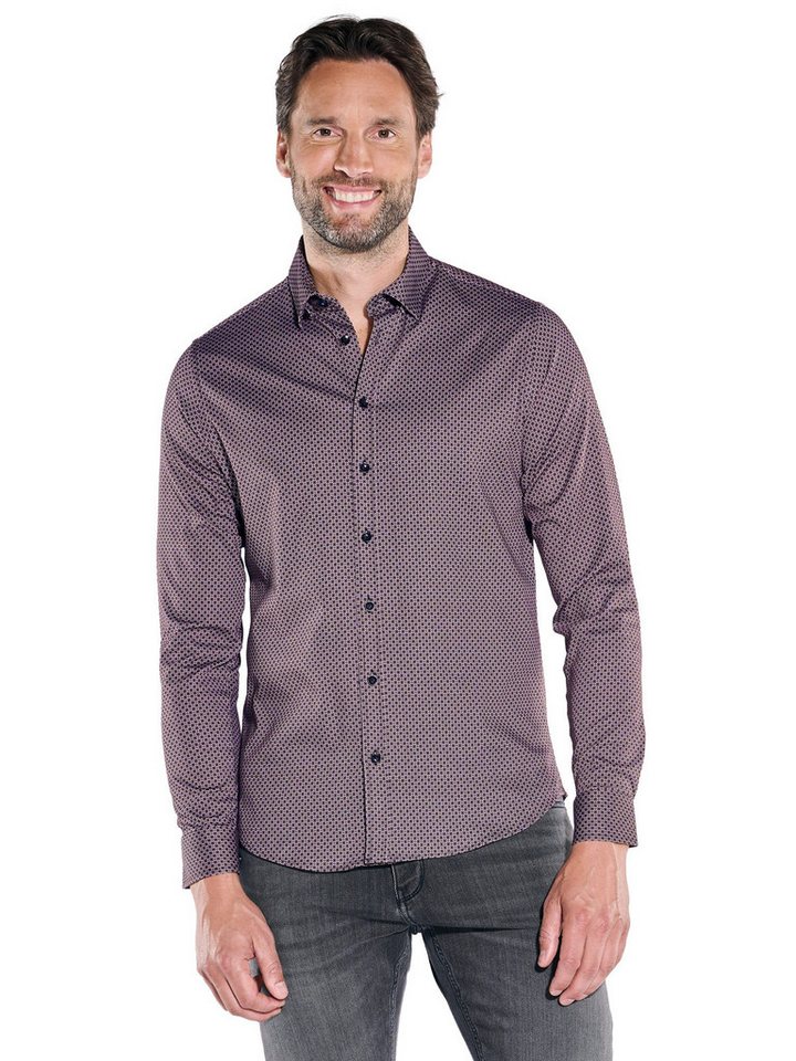 ENGBERS GERMANY Langarmhemd ENGBERS GERMANY Herren Langarm-Hemd gemustert, Bordeaux von ENGBERS GERMANY