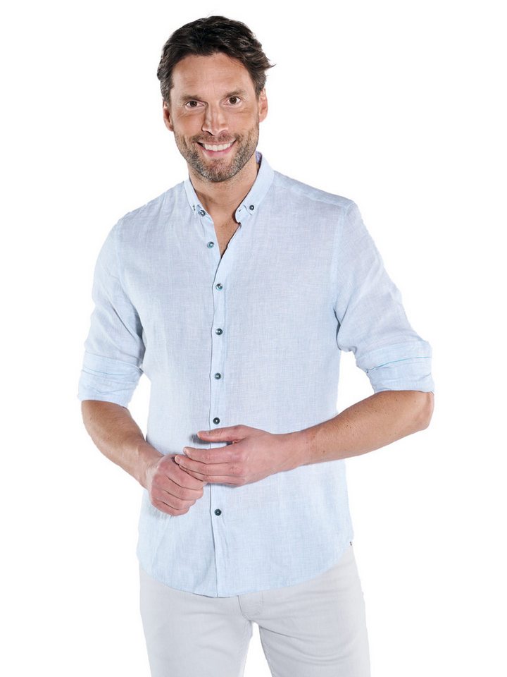 ENGBERS GERMANY Langarmhemd ENGBERS GERMANY Herren Langarm-Hemd aus Leinen, Hellblau von ENGBERS GERMANY