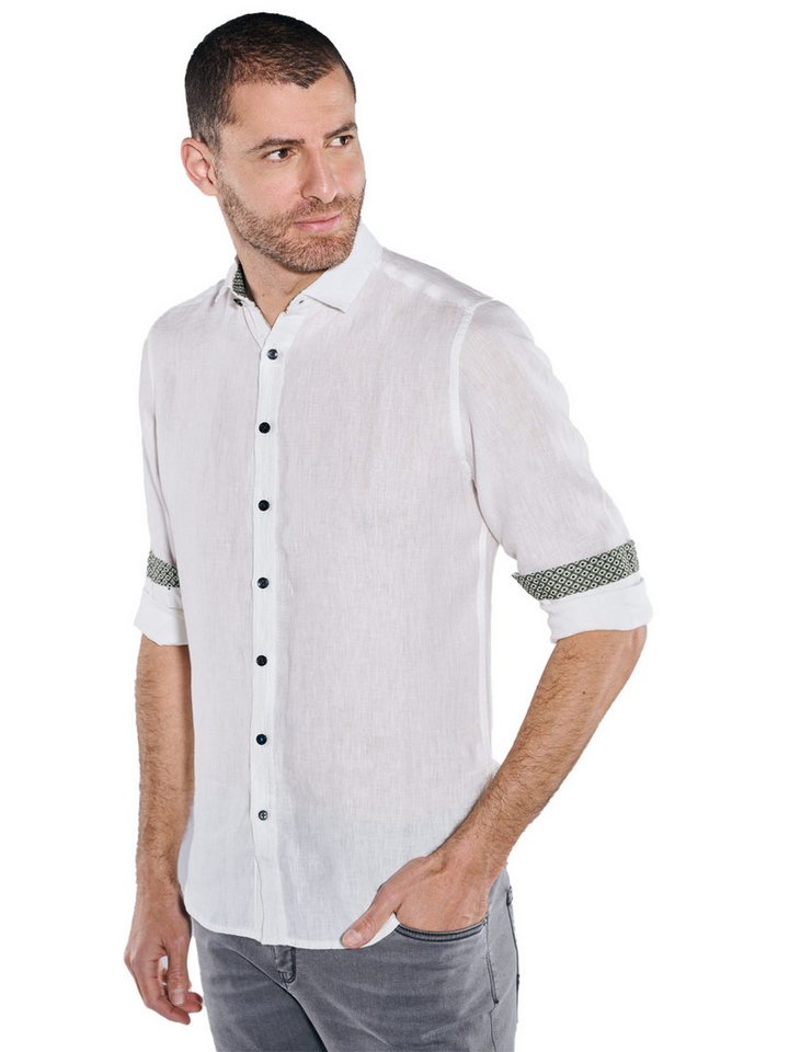 ENGBERS GERMANY Langarmhemd ENGBERS GERMANY Herren Langarm-Hemd aus Leinen, Naturweiss von ENGBERS GERMANY