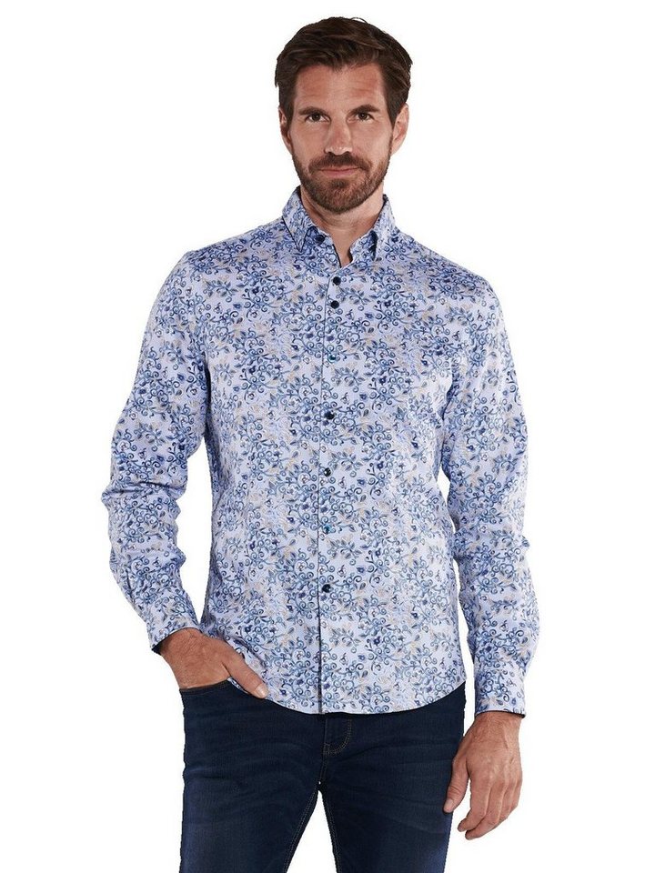 ENGBERS GERMANY Langarmhemd ENGBERS GERMANY Herren Langarm-Hemd aus Satin-Warenqualität, Hellblau von ENGBERS GERMANY