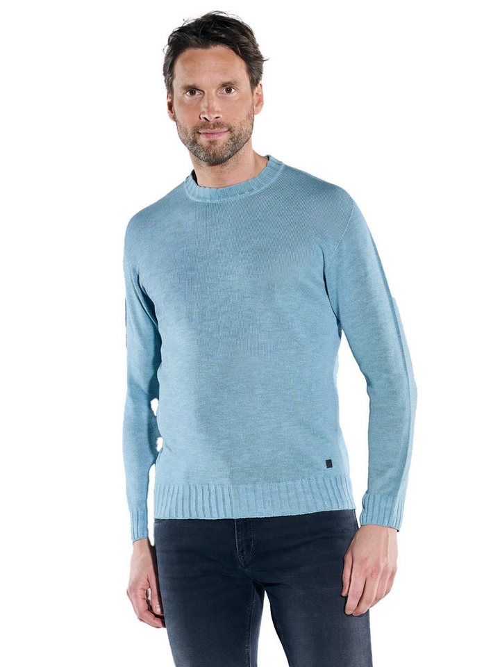 ENGBERS GERMANY Rundhalspullover ENGBERS GERMANY Herren Pullover mit Leinenanteil, Hellblau von ENGBERS GERMANY