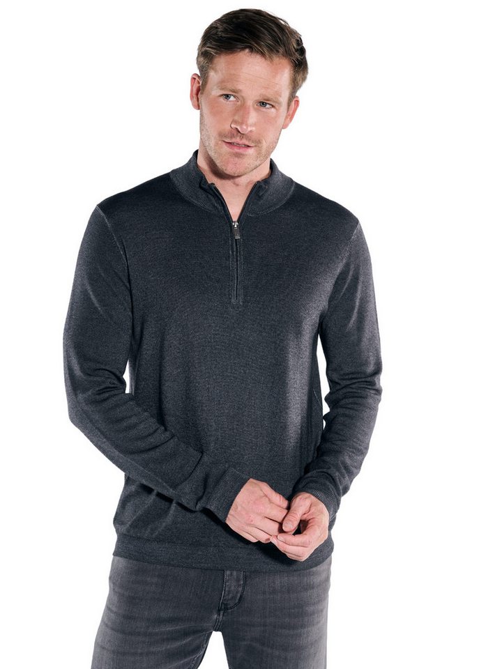 ENGBERS GERMANY Stehkragenpullover ENGBERS GERMANY Herren Pullover mit Merinowolle, Anthrazit von ENGBERS GERMANY