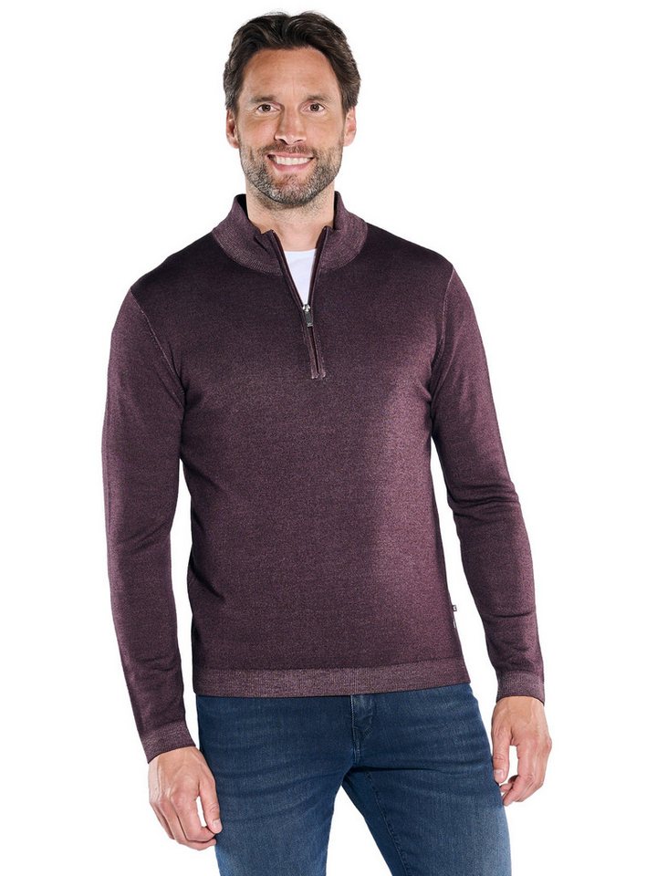 ENGBERS GERMANY Stehkragenpullover ENGBERS GERMANY Herren Pullover mit Merinowolle, Bordeaux von ENGBERS GERMANY