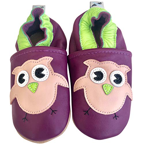 ENGEL + PIRATEN Krabbelschuhe Baby Leder Mädchen Jungen Babyschuhe Hausschuhe Kleinkind Weiche Lederschuhe Babyhausschuhe Lauflernschuhe Lederpuschen 18 19 20 21 22 23 24 25 26 EU von ENGEL + PIRATEN