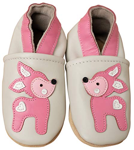 ENGEL + PIRATEN Krabbelschuhe Baby Leder Mädchen Jungen Babyschuhe Hausschuhe Kleinkind Weiche Lederschuhe Babyhausschuhe Lauflernschuhe Lederpuschen 18 19 20 21 22 23 24 25 26 EU von ENGEL + PIRATEN