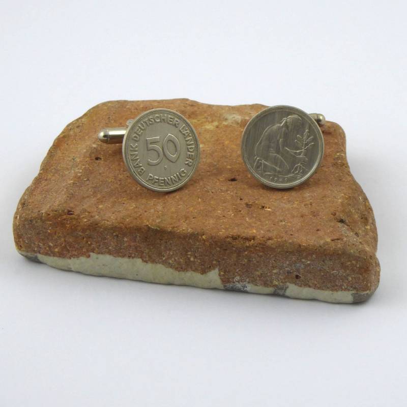 Manschettenknöpfe 50 Pfennig 1972 Flach von ENGELHARDTSCHMUCK