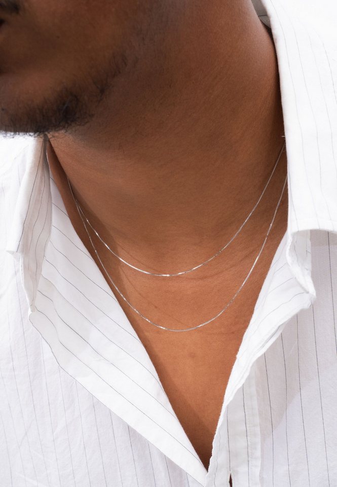 ENGELSINN Gliederkette Goldkette 14 Karat Kette Weißgold Veneziana Stil, 585 Echtgold 45cm-50cm Halskette von ENGELSINN