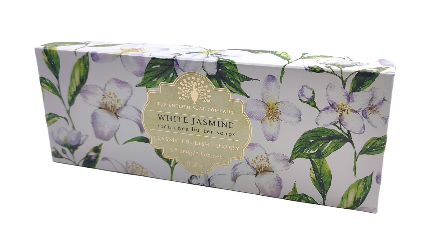 ENGLISH SOAP Handseife THE ENGLISH SOAP Geschenkbox mit weißer Jasmin-Dreifachseife Luxury Sh ENGLISH SOAP Handseife THE ENGLISH SOAP Geschenkbox mit weißer Jasmin-Dreifachseife Luxury Sh von ENGLISH SOAP