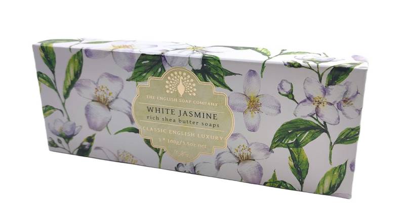 ENGLISH SOAP Handseife THE ENGLISH SOAP Geschenkbox mit weißer Jasmin-Dreifachseife Luxury Sh von ENGLISH SOAP