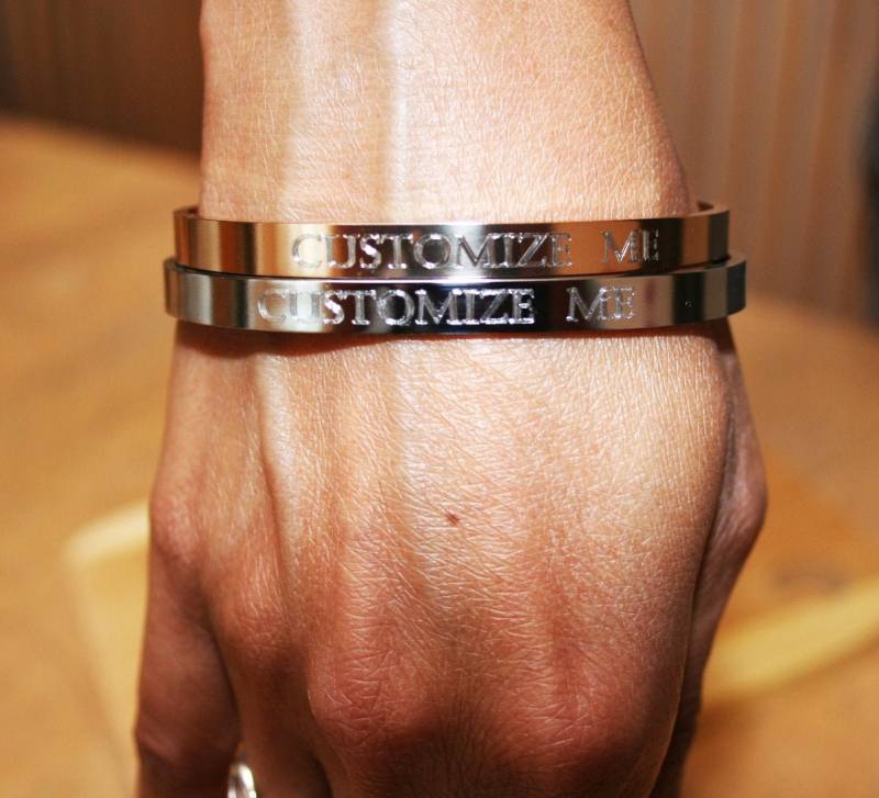 Benutzerdefinierte Armbänder Für Sie Ihn Mit Jeder Nachricht, Datum. Mantra Schmuck Männer Frau von ENGRAVED4EVER