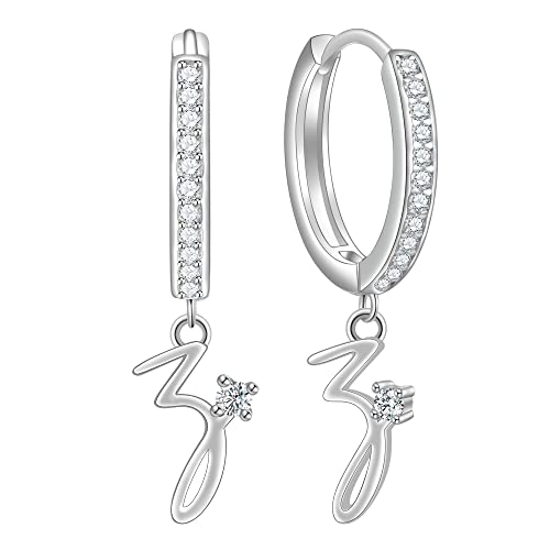 ENGSWA Ohrringe Damen Buchstaben Z Silber 925 Kristallschmuck Originell Geschenk für Frauen Mutter Mama Oma Mädchen Frau Freundin von ENGSWA