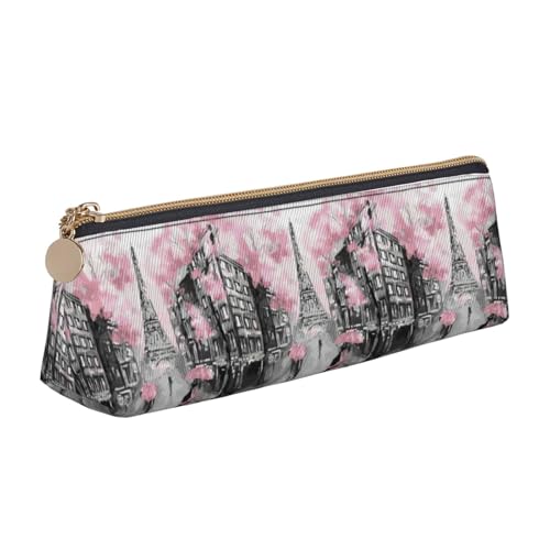 ENGhjes Art Paris Federmäppchen mit Eiffelturm-Druck, niedliches Federmäppchen mit Reißverschluss, Schreibwaren-Tasche für Jungen und Mädchen, Geschenk zum Schulanfang, weiß, Einheitsgröße von ENGhjes