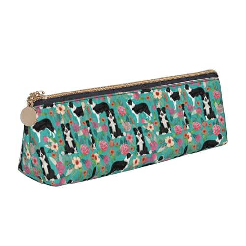 ENGhjes Border Collie Federmäppchen mit Blumenmuster, niedliches Reißverschluss-Federmäppchen, Schreibwaren-Tasche für Jungen und Mädchen, Geschenk zum Schulanfang, weiß, Einheitsgröße, Kosmetiktasche ENGhjes Border Collie Federmäppchen mit Blumenmuster, niedliches Reißverschluss-Federmäppchen, Schreibwaren-Tasche für Jungen und Mädchen, Geschenk zum Schulanfang, weiß, Einheitsgröße, Kosmetiktasche von ENGhjes