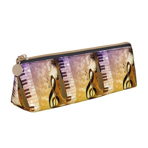 ENGhjes Federmäppchen aus Leder, Motiv: Klavier, Violine, Musiknoten, niedliches Reißverschluss-Federmäppchen, Schreibwaren-Tasche für Jungen und Mädchen, Geschenk zum Schulanfang, weiß, Einheitsgröße ENGhjes Federmäppchen aus Leder, Motiv: Klavier, Violine, Musiknoten, niedliches Reißverschluss-Federmäppchen, Schreibwaren-Tasche für Jungen und Mädchen, Geschenk zum Schulanfang, weiß, Einheitsgröße von ENGhjes