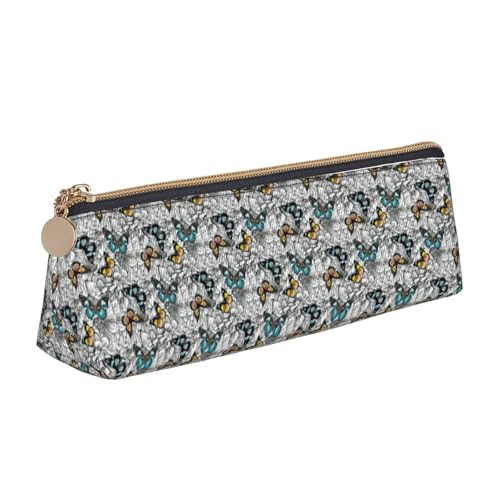 ENGhjes Federmäppchen aus Leder, Motiv: Schmetterlinge und Blumendruck, niedliches Reißverschluss-Federmäppchen, Schreibwaren-Tasche für Jungen und Mädchen, Geschenk zum Schulanfang, weiß ENGhjes Federmäppchen aus Leder, Motiv: Schmetterlinge und Blumendruck, niedliches Reißverschluss-Federmäppchen, Schreibwaren-Tasche für Jungen und Mädchen, Geschenk zum Schulanfang, weiß von ENGhjes