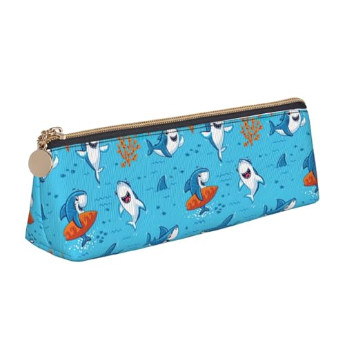 ENGhjes Federmäppchen aus Leder, Motiv: Unterwasserwal, niedlicher Reißverschluss, Federmäppchen, Schreibwaren-Tasche für Jungen und Mädchen, Geschenk zum Schulanfang, weiß, Einheitsgröße von ENGhjes