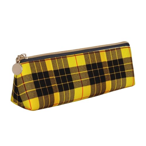 ENGhjes Federmäppchen aus Leder, mit niedlichem Reißverschluss, für Jungen und Mädchen, Geschenk zum Schulanfang, Gelb / Grau / Schwarz, weiß, Einheitsgröße, Kosmetiktasche von ENGhjes