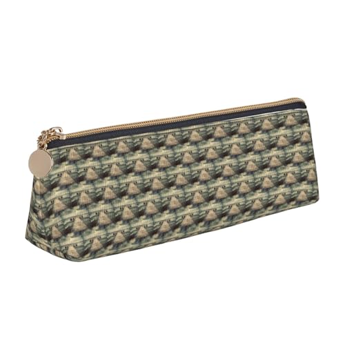 ENGhjes Federmäppchen aus Leder mit Küstenmotiv, niedliches Federmäppchen mit Reißverschluss, Schreibwaren-Tasche für Jungen und Mädchen, Geschenk zum Schulanfang, weiß, Einheitsgröße, Kosmetiktasche von ENGhjes