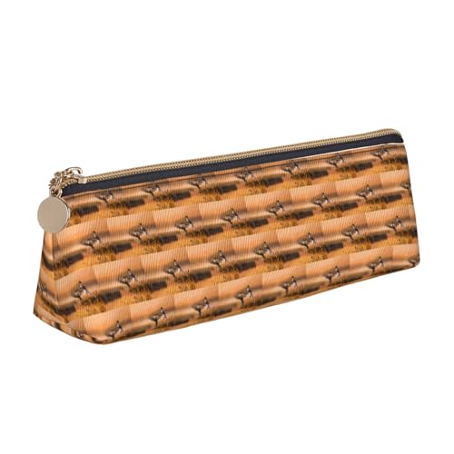 ENGhjes Federmäppchen aus Leder mit Ölgemälde-Motiv, niedliches Federmäppchen mit Reißverschluss, Schreibwaren-Tasche für Jungen und Mädchen, Geschenk zum Schulanfang, weiß, Einheitsgröße von ENGhjes