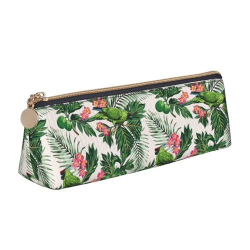 ENGhjes Federmäppchen aus Leder mit Papageien-Motiv, niedliches Federmäppchen mit Reißverschluss, für Jungen und Mädchen, Geschenk zum Schulanfang, weiß, Einheitsgröße, Kosmetiktasche von ENGhjes