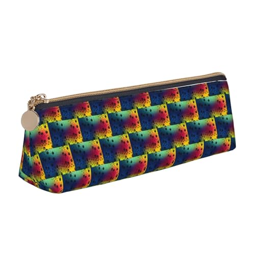 ENGhjes Federmäppchen aus Leder mit Pfotenabdruck-Muster, niedliches Reißverschluss-Federmäppchen, Schreibwaren-Tasche für Jungen und Mädchen, Geschenk zum Schulanfang, weiß, Einheitsgröße von ENGhjes