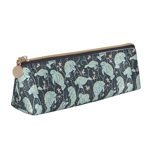 ENGhjes Federmäppchen aus Leder mit Seekuh-Motiv, niedliches Federmäppchen mit Reißverschluss, Schreibwaren-Tasche für Jungen und Mädchen, Geschenk zum Schulanfang, weiß, Einheitsgröße, Kosmetiktasche ENGhjes Federmäppchen aus Leder mit Seekuh-Motiv, niedliches Federmäppchen mit Reißverschluss, Schreibwaren-Tasche für Jungen und Mädchen, Geschenk zum Schulanfang, weiß, Einheitsgröße, Kosmetiktasche von ENGhjes