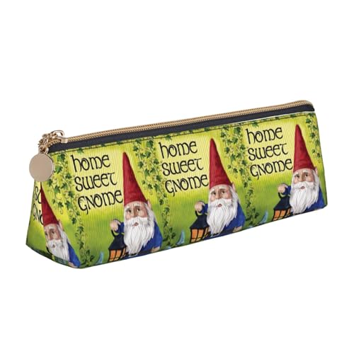 ENGhjes Federmäppchen aus Leder mit buntem Zwergen-Druck, niedliches Federmäppchen mit Reißverschluss, Schreibwaren-Tasche für Jungen und Mädchen, Geschenk zum Schulanfang, weiß, Einheitsgröße von ENGhjes