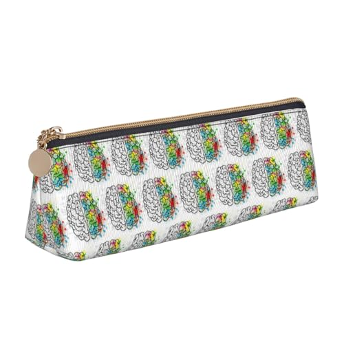 ENGhjes Federmäppchen aus Leder mit geometrischem Gehirnbild mit Wissenschaftsdruck, niedliches Federmäppchen mit Reißverschluss, Schreibwaren-Tasche für Jungen und Mädchen, Geschenk zum Schulanfang ENGhjes Federmäppchen aus Leder mit geometrischem Gehirnbild mit Wissenschaftsdruck, niedliches Federmäppchen mit Reißverschluss, Schreibwaren-Tasche für Jungen und Mädchen, Geschenk zum Schulanfang von ENGhjes
