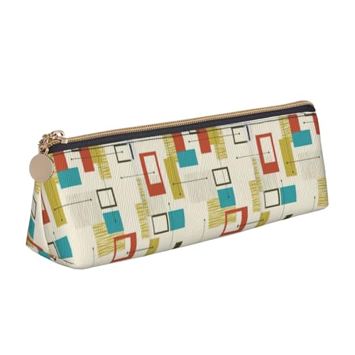 ENGhjes Federmäppchen aus Leder mit modernem Druck, niedliches Federmäppchen mit Reißverschluss, Schreibwaren-Tasche für Jungen und Mädchen, Geschenk zum Schulanfang, weiß, Einheitsgröße von ENGhjes