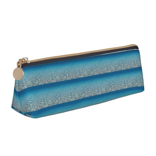 ENGhjes Federmäppchen aus Leder mit ruhigem Wasserdruck, niedliches Federmäppchen mit Reißverschluss, Schreibwaren-Tasche für Jungen und Mädchen, Geschenk zum Schulanfang, weiß, Einheitsgröße von ENGhjes